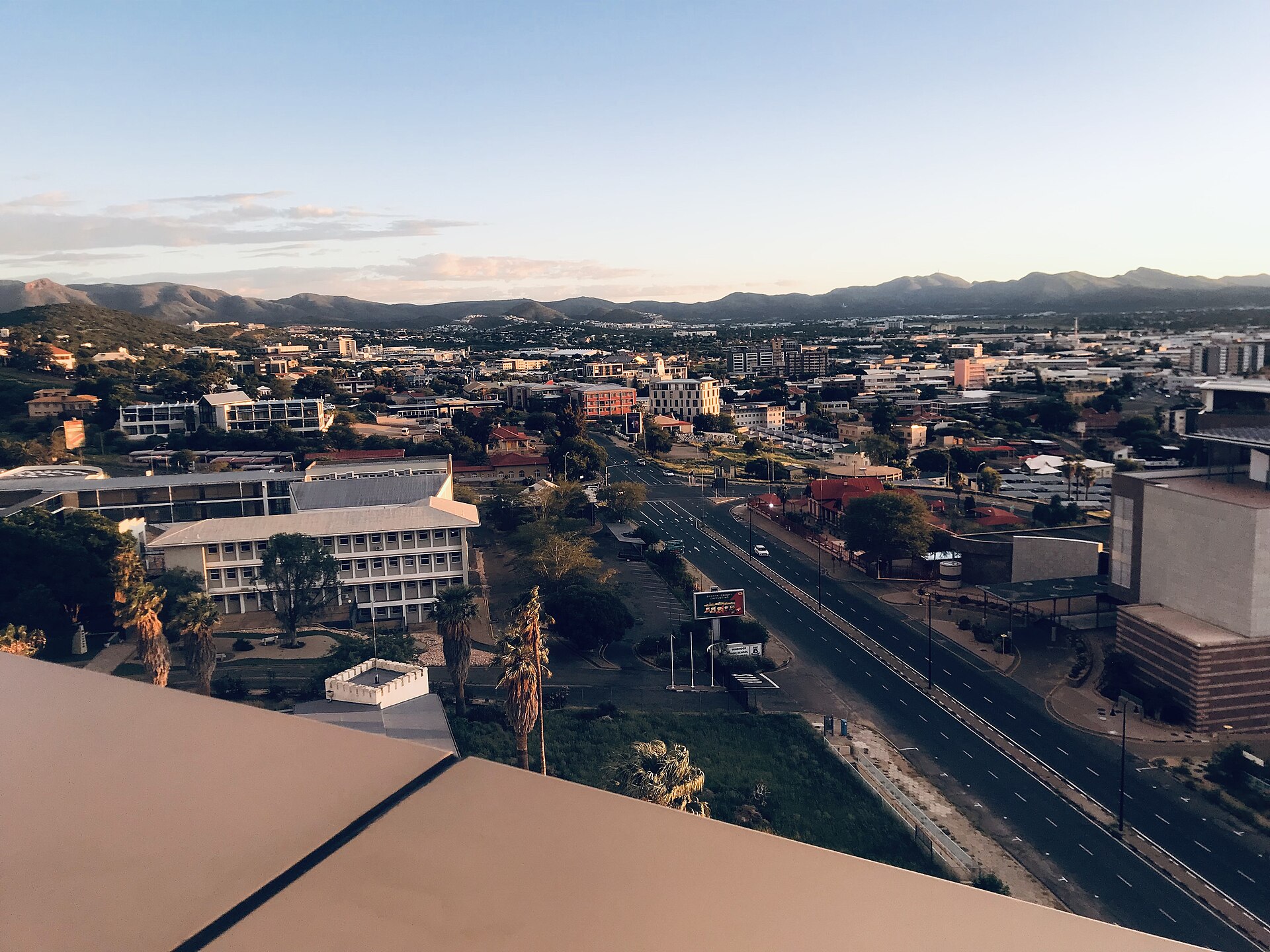 Aerial view of Windhoek, capital of Namibia